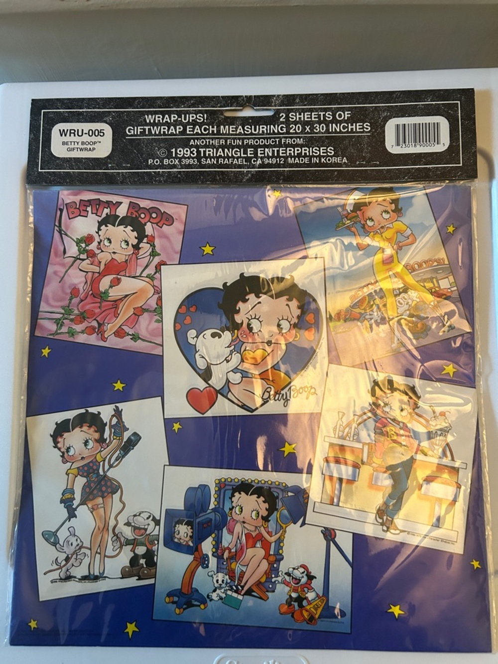 Betty Boop Purple Cartoon Panel Gift Wrap Sheets